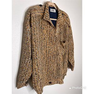 Vintage Wild Print Bomber Jacket (S/M)